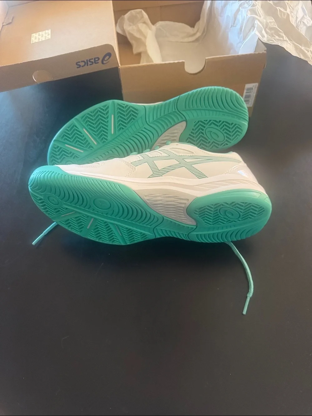 Asics GEL-RENMA White/Aurora Green Box Label - Picture 3 of 3